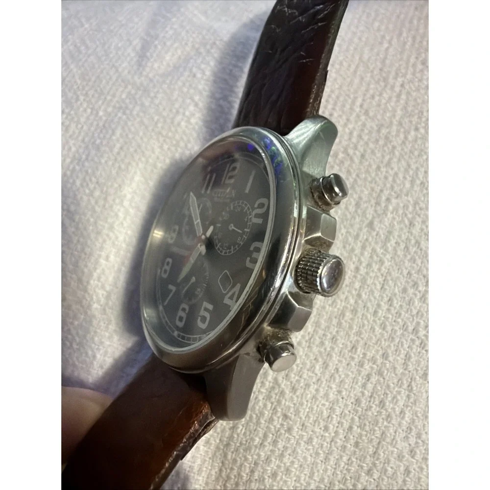 Citizen Eco-Drive Chronograph Men's Watch Black Solar Powered Quartz Military